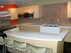custom concrete countertops work great in a kitchen